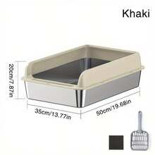 Stainless Steel Litter Box Anti Splashing Stainless Steel Cat Litter Box - g - View 11
