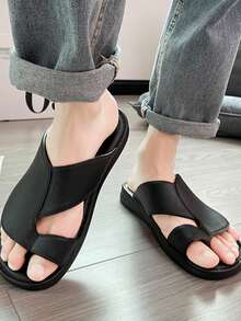 Men's Anti-Slip Fashion Flip Flop Sandals, Summer - Black - View 1