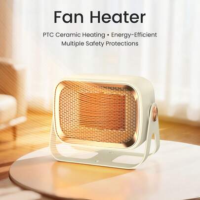 Space Heater, 1200W PTC Ceramic Fast Heating Portable Heater, Floor Or Wall Mounted Heater, With Thermostat Suitable For Bedrooms, Homes, And Offices - 2 Heating Modes, Overheating And Tipping Protection, Bedroom Heater, Sleek Heater, Compact Design