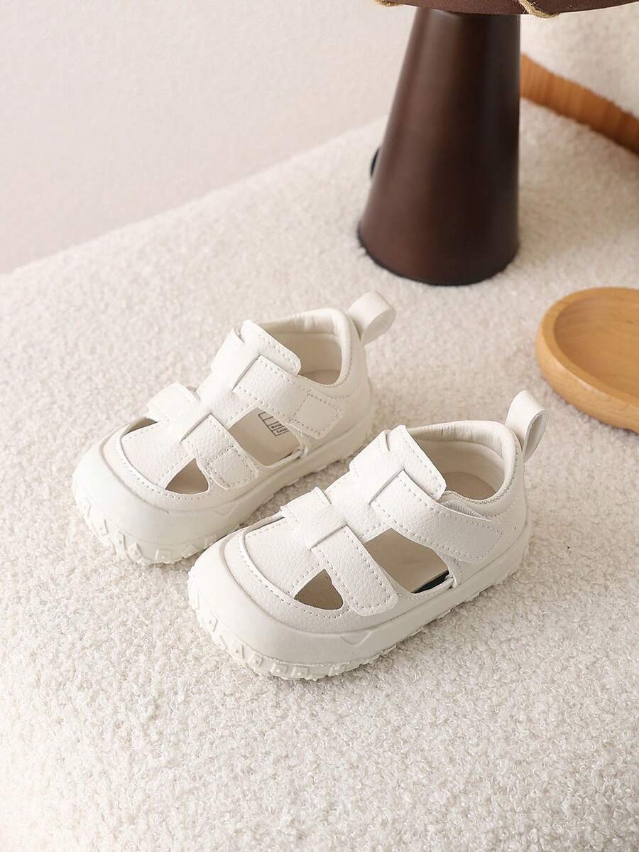 1 Pair Summer New Children Flat Sandals, Leather Surface, - White - View 1