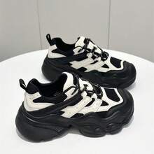 Zapatos de plataforma para mujeres 2025 primavera y otoño nuevo estilo urbano zapatos deportivos para estudiantes que aumentan la altura zapatos casuales de senderismo - Blanco - Ver 4