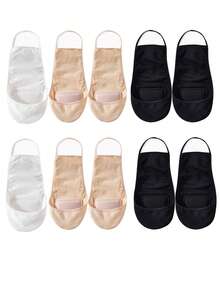 5双装极简透气网眼船袜，隐形浅口防滑半趾袜，夏季 - 彩色 - 查看 9