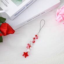 Aesthetic Y2K Phone Charm Cute Cell Phone Charms Star Heart Straps Accessories Keychain Lanyard Women - Đỏ - Xem 6