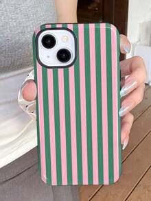 1pc Minimalist Artistic Colorful Striped Pattern Glossy 2-In-1 Phiên Film Hard Phone Case Compatible With Samsung/Compatible With IPhone 11/12/13/14/15/16/17 Pro Max - Multicolor - View 2