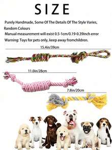 Bộ 3 món đồ chơi nhai tương tác nhiều màu sắc dành cho chó nhỏ và chó con, thích hợp cho giai đoạn mọc răng, huấn luyện trong nhà/ngoài trời và tăng cường tình cảm, quà tặng năm mới 2026. - Nhiều màu - Xem 7