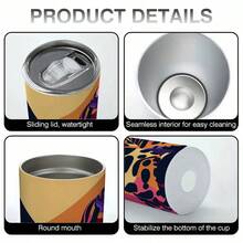 1pc 20oz Vibrant Bengal Cat Insulated Tumbler With Lid & Straw - 304 Stainless Steel, Durable & Stylish For Sports, Outdoor Activities, Perfect Gift Idea, Outdoor Hydration|Artistic Tumbler|Durable Construction - 1pc - 查看 6