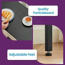 Bar Table And Chairs Set, Dining Table Set, Bar Kitchen Table With Stools Set Of 2, Steel - Black - View 4