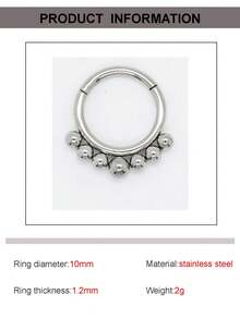 Hypoallergenic 316L Surgical Steel Nose Ring Septum Jewelry - 16G Hoop Earrings, Inlaid With CZ Zirconia, Suitable For Ear Cartilage/Helix Piercings | Unisex Body Jewelry Gift Set (Silver/18K Gold Plated), Women's Nose Rings, Nose Piercings, Septum Jewelry, Fake Piercings, Nose Studs, Imitation Piercings