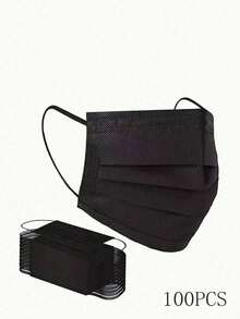 100pcs Black Disposable Face Shields - Non-Reusable, Non-Medical - Safety And Occupational Protection - Black - View 9