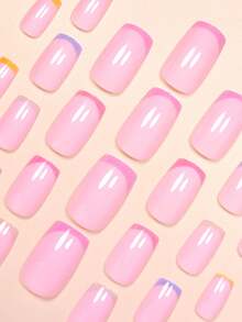 24 miếng dán móng tay cỡ trung bình giúp nâng cấp bộ móng của bạn ngay lập tức! Bao gồm các kiểu móng Pháp màu hồng dễ thương, móng Pháp màu nâu thanh lịch, móng Pháp màu nude, móng Pháp màu xanh mộng mơ, móng Pháp màu vàng tươi tắn, và các miếng dán móng màu kẹo ngọt. Miếng dán móng giả phủ toàn bộ móng, phù hợp cho phụ nữ và bé gái. Mỗi bộ gồm 1 tờ giấy dán và 1 dũa móng mini, gel dẻo, giao hàng ngẫu nhiên. Dụng cụ làm móng - Nhiều màu - Xem 4