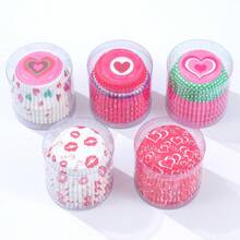 100/200/300PCS Valentine's Day Party Decoration Baking Paper Cupcake Cups Heart Design Greasproof Paper Muffin Cups Wedding Deco Cupcake Liners - Double Heart - View 5
