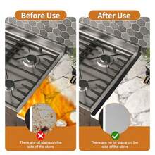 2 Pack Stove Counter Gap Cover Stainless SteelStove Guard For Kitchen Oven Counter Side Gap Range Trim Kit Adjustable Length 13.8" To 27.6" Stove Gap Filler Easy Clean And Heat Resistant Style 2 - Style2 - View 8