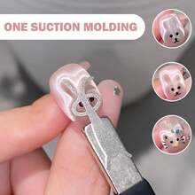 6 món dụng cụ làm móng nghệ thuật mắt mèo từ tính, thích hợp cho móng gel UV, que từ tính tự làm móng. - Bạc - Xem 3