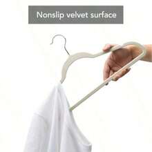 Premium Velvet Hangers,Non-Slip Thin Flocked Felt Hangers, Sturdy Clothes Hangers, Heavy Duty Coat & Suit Hangers, Suit Hangers For Closet Use, Ideal Closet Supplies 5pcs - Multicolor - View 4