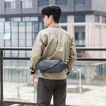 New Men's Diagonal Shoulder Bag, Sports Minimalist Fashion Versatile Multi-Pocket Waist Bag - Black - View 5