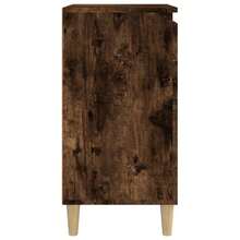 vidaXL Table de chevet chêne fumé 40x35x70 cm bois d'ingénierie - Noir - Voir 8