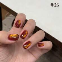 MISS MIANEL 10ML 1pc 日出貓眼美甲膠美白美甲組 冬季風格 新款熱門冬季紅色系 絲綢玻璃珠追光磁吸貓眼美甲凝膠 紅色美甲 金色美甲 美甲沙龍獨家 法式美甲 復活節美甲 - 彩色 - 查看 7