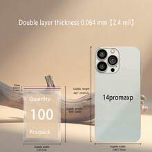 XZV 100个1英寸至12英寸塑料可重复密封袋,可重复使用拉链袋,厚度0.064毫米/2.4密耳,透明珠宝包装袋,周年纪念生日礼物袋,多用途工具配件袋,节日礼物包装袋,塑料真空袋,透明自粘袋,服装配件收纳盒,适用于运输、旅行、存储、包装、礼品、生日、周年纪念、婚礼等场合。 - 100只 - 查看 15