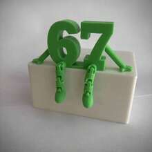3D Printed Movable Joint Digit Figurine, 67 Styles Digit Character Decor, Birthday/Holiday Gift - 67 White - View 17