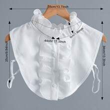 Women's Detachable Polyester Collar | White Lace Stand Collar Design With Ruffle Trim | Half Shirt False Collar For Casual And Formal Wear | Hand Washable, Smooth Texture | Great Accessory For Sweaters And Suits | Accessory | Polyester Collar - Multicolor - View 9
