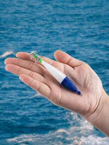 GOTURE 8pcs Wooden Shrimp Squid Hook Explosion Hook 3.5/4.0 # Wrapped With Luminous Cloth Roll Squid Needle With Wooden Shrimp Protective Cover, Sea Fishing Fake Bait - Multicolor - View 4