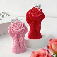 浪漫玫瑰硅胶模具，适用于蜡烛制作 - 易脱模，多用途DIY工艺模具，可重复使用，适用于环氧树脂、石膏、粘土 - 是手工礼品和家居装饰的理想之选