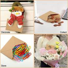 100pcs 4" X 2.75" Mini Kraft Paper Envelopes With Gummed Seal, Suitable For Home And Office Organization - Cowhide - View 8