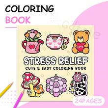 GDTME Sách tô màu với họa tiết dễ thương, vui nhộn, được thiết kế theo phong cách ấm áp và tối giản, 24 trang, giúp giảm lo âu và căng thẳng. Một món quà tuyệt vời cho Ngày Valentine, Ngày Quốc tế Phụ nữ, hoặc dùng làm văn phòng phẩm. - Nhiều màu - Xem 12