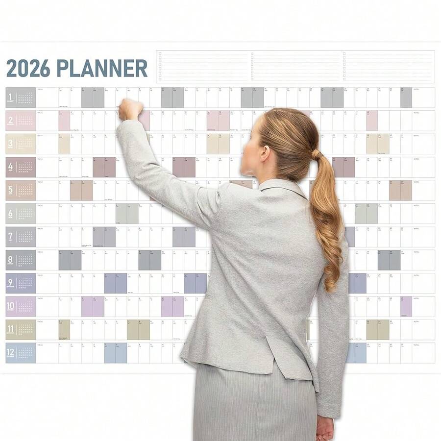 Calendario de pared anual 2026 de GuassLee, extra grande, de un solo ...