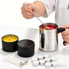 Glintmos蜡烛制作入门套装，包含蜡烛浇注壶、金属罐、DIY蜡烛制作工具（适合初学者） - 彩色 - 查看 3