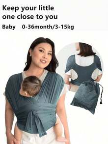 New Ergonomic Baby Carrier, Suitable For Newborns, Sling Wrap Carrier, X-Type Infant Backpack - Blue-gray - View 3