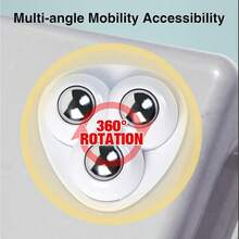 6/12pcs Self-Adhesive Furniture Casters With Steel Balls, Durable, Suitable For Small Furniture - Black - View 2