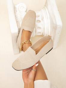 Women & Teen Girls' Outdoor Casual Fashionable Breathable Flat Shoes - Apricot - View 8