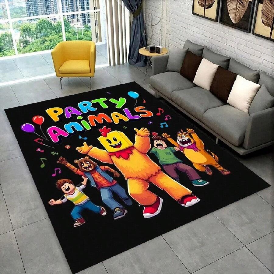 3D Cartoon R-Robloxs Game Carpet Rug For Playroom Bedroom Living Room Sofa Home Doormat Decor, Area Rug Non-Slip Floor Mat Gift(2).Jpg - White - View 1