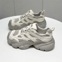 Zapatos de plataforma para mujeres 2025 primavera y otoño nuevo estilo urbano zapatos deportivos para estudiantes que aumentan la altura zapatos casuales de senderismo - Blanco - Ver 7
