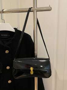 Women's Fashionable Versatile Minimalist Shoulder Bag For Daily Use - Black - View 11