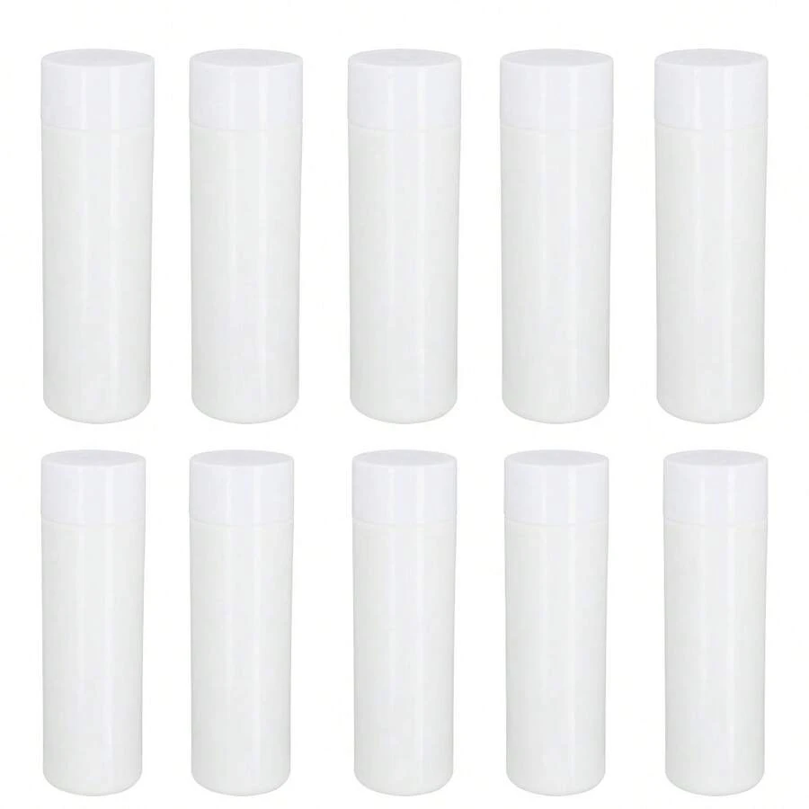 PromoClick Paquete de 10 Cilindros de Plástico con Tapa Enroscable y Cuerpo de Color - Blanco - Ver 1