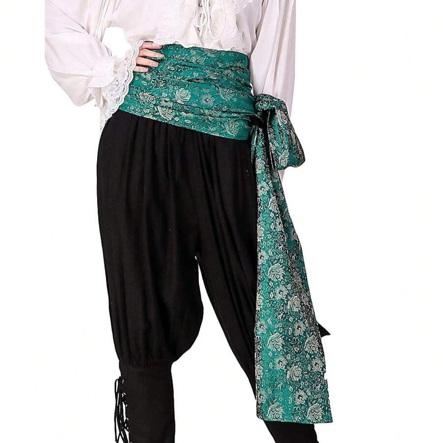 ThePirateDressing Pirate Medieval Renaissance Halloween Costume Large Sash,Brocade#52(LinedWithSatinFabric) - 錦緞#52(緞面襯裡) - 查看 1
