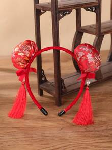 1件跨境新品大红色节日头饰发箍，发带，发圈 - 42813 - 查看 3