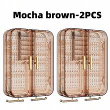 2PCS Wall-Mounted Multifunctional Earring And Necklace Jewelry Box, High-End And Exquisite Jewelry Rack Jewelry Storage Box Wall Mounted Display Rack Suitable For All Girls Valentine's Day Gifts, Students Returning To School Gifts, Friends Sisters Birthday Gifts - 彩色 - 查看 11