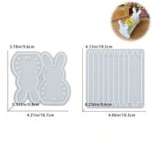 2pcs Resin Mold Rabbit Plaque Flower Basket Gypsum Epoxy Mold, Suitable For DIY Handmade, Easter Decoration, Daily Jewelry Storage Flower Basket Making - White - View 11