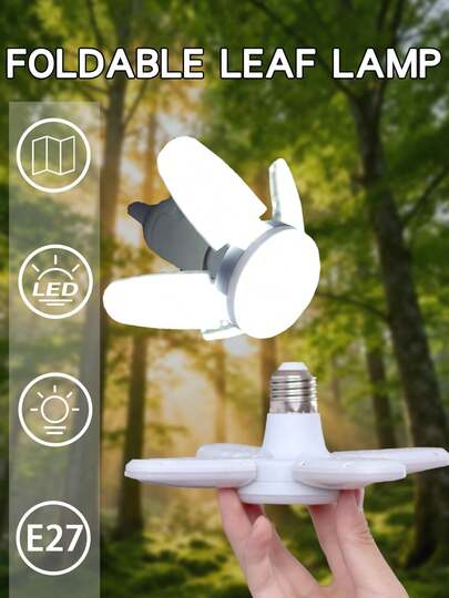 1/2/4 st LED-garagelampa med hög ljusstyrka - mångsidig design med fyrbladig design, vikbar, vit PVC, E27-gränssnitt, 85V-265V, idealisk för verkstads- och garagebelysning, LED-lampor för garage