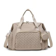 1pc Baby Diaper Bag, Large Capacity Handbag, Hospital Bag With Pacifier Pocket, Travel Tote For Mothers - Multicolor - View 13