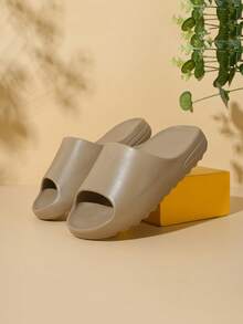 Simple, Cute, Casual, Non-Slip, Wear-Resistant, Lightweight, Comfortable, And Versatile Children's Flat Slippers For Boys And Girls - Khaki - View 5