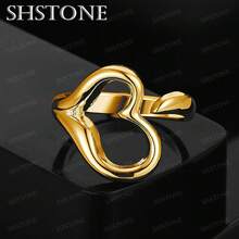 925 Sterling Silver Open Ring 18K Gold Heart Rings For Women Party Wedding Engagement Fashion Fine Jewelry Luxury Gifts