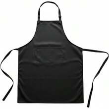 Kitchen Aprons Women With Pockets Cooking Grilling BBQ, Chef White Apron Adults - Black - View 2