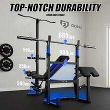 Z3 900LBS  Weight Bench Set With Leg Extension 9 In 1 Workout Press With Preacher Curl Pad And LAT Pulldown Strength Training Bench For Home Gym - Bench and 120lbs Plates - View 5