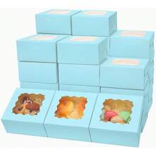 Kraft Bakery Boxes With Window, Small Pastry Boxes, Thick And Sturdy - Camel - View 1