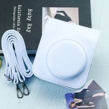 1pc Instant Mini 12 Camera Case For Mini 12/Mini 12 Camera - PU Leather Protective Cover With Adjustable Shoulder Strap - Light Purple - Purple - View 17