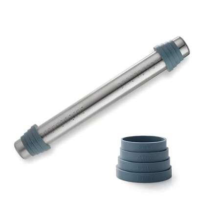 CYPNRodillos de Cocina Rodillo Ajustable de Amasar de Acero Inoxidable con Escala Rodillo Antideslizante de Masa para Hornear Pastelería Pizza Galletas TortillasFashion